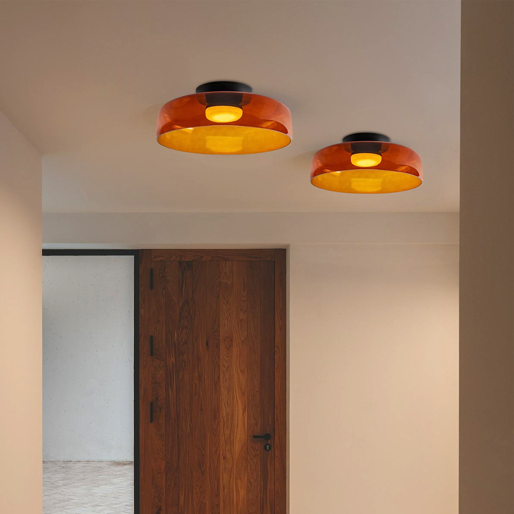 Nordic Designer Corridor Ceiling Light Retro Bedroom Glass Hanging Lamp