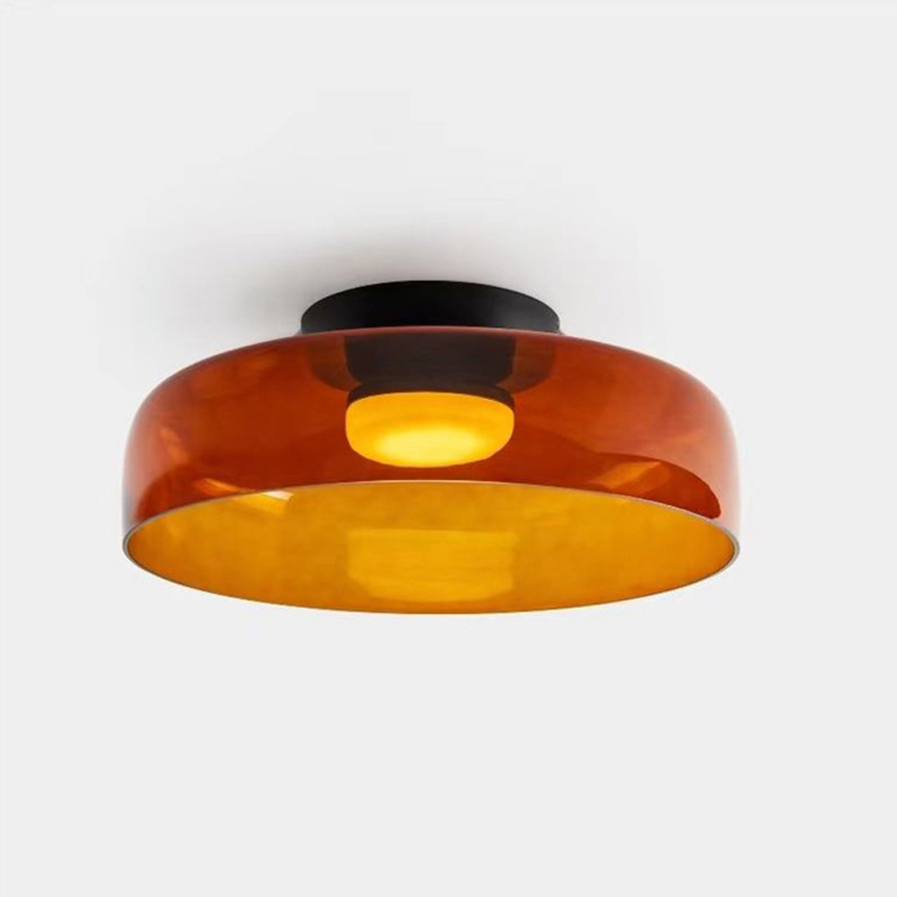 Nordic Designer Corridor Ceiling Light Retro Bedroom Glass Hanging Lamp