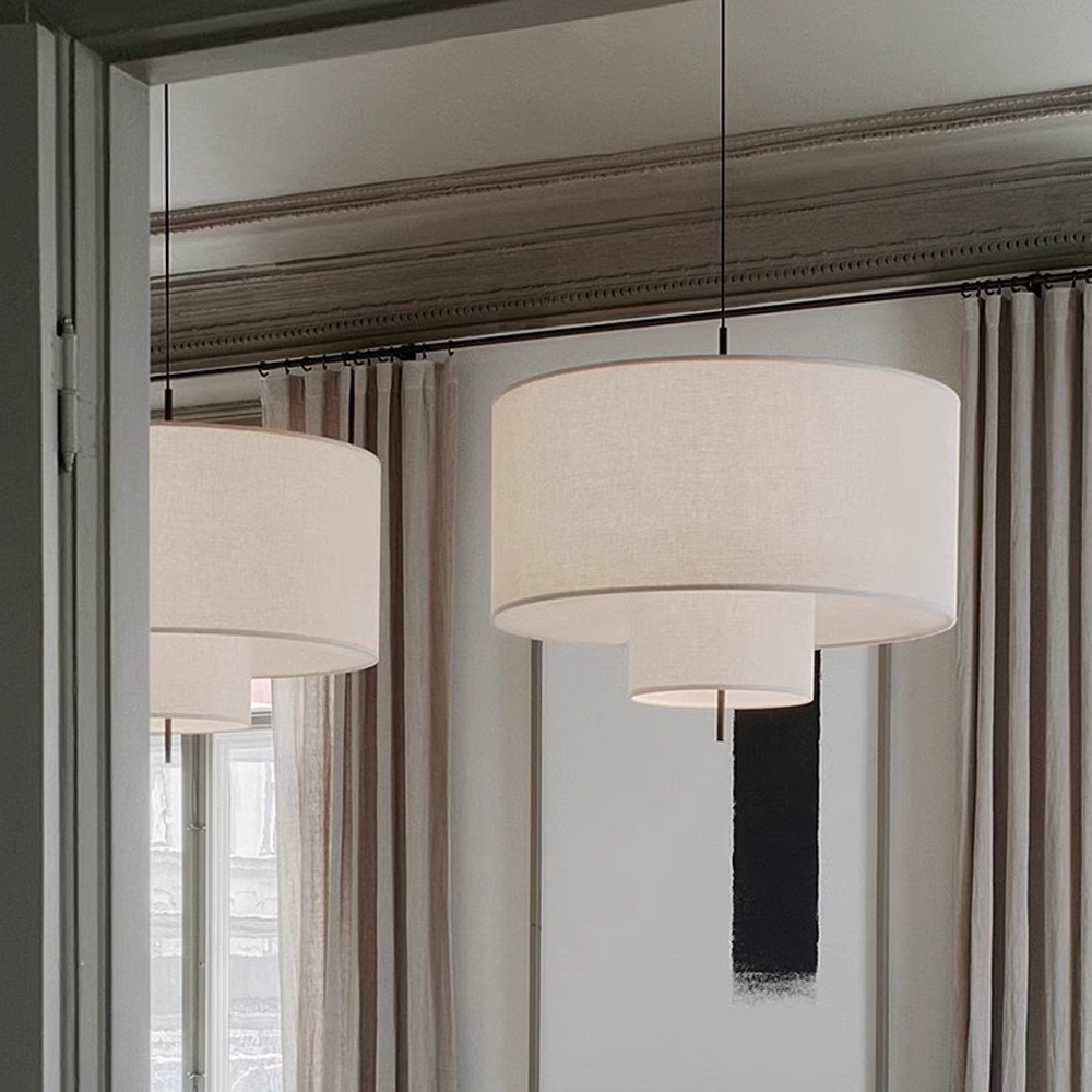 Wabi-sabi Style Nordic Fabric Chandelier Living Room Decorative Lamp