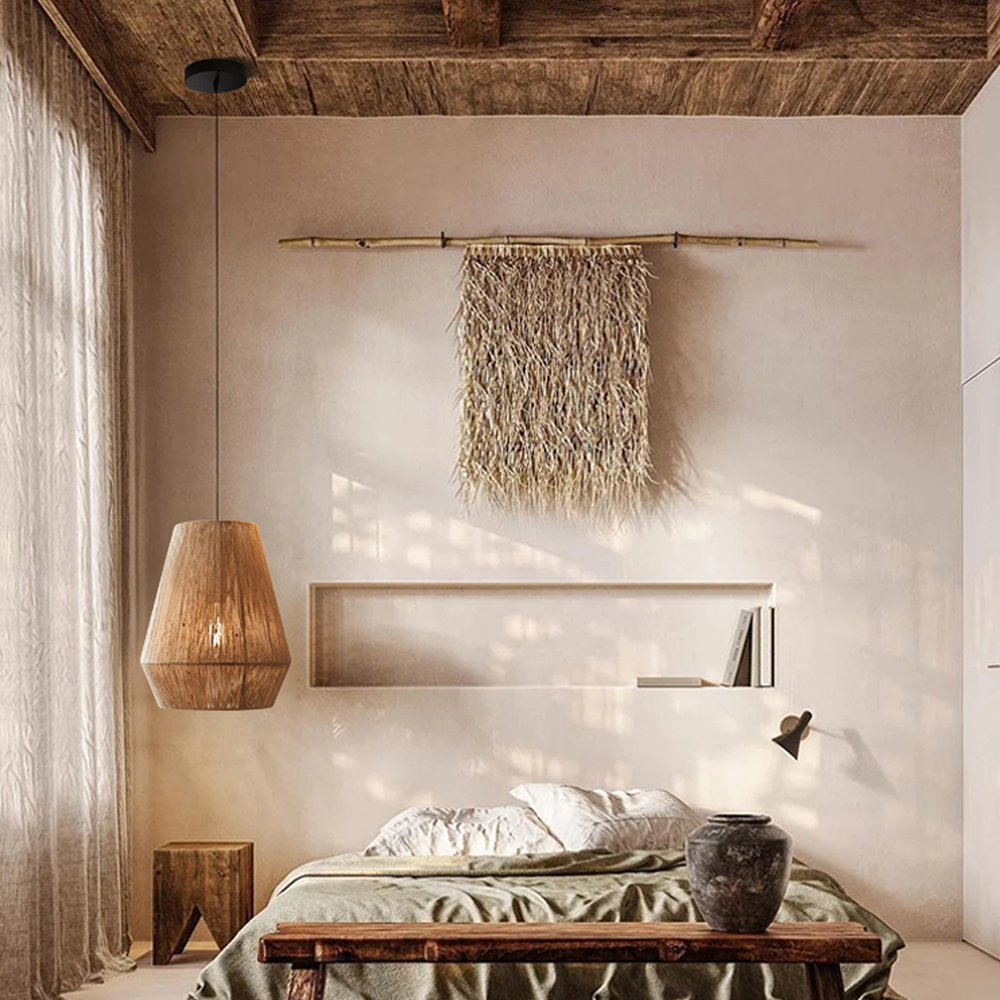 Wabi-sabi Dining Room Hemp Rope Pendant Light B&B Balcony Creative Lampshade