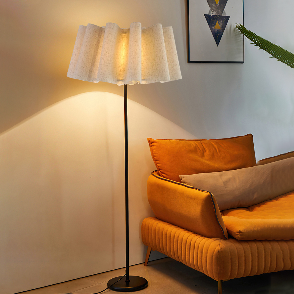 Japanese Retro Artistic Fabric Floor Lamp Wabi-sabi Living Room Lampshade