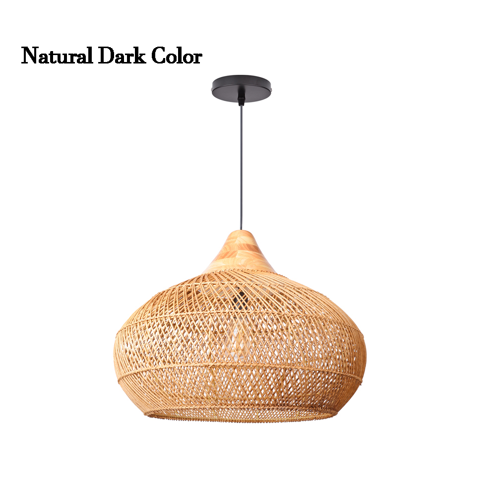 Designer Inspired Drum Rattan Pendant Lamp Shades Living Room Woven Ceiling Light