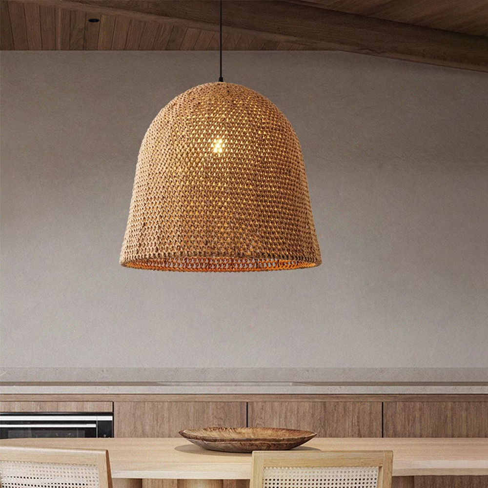 Wabi Sabi Retro Handwoven Pendant Light Homestay Restaurant Hemp Rope Lamp