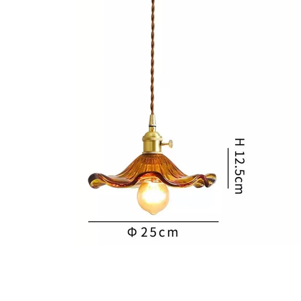 Mid Century Modern Flower Shape Glass Pendant Light Vintage Living Room Decor Lamps