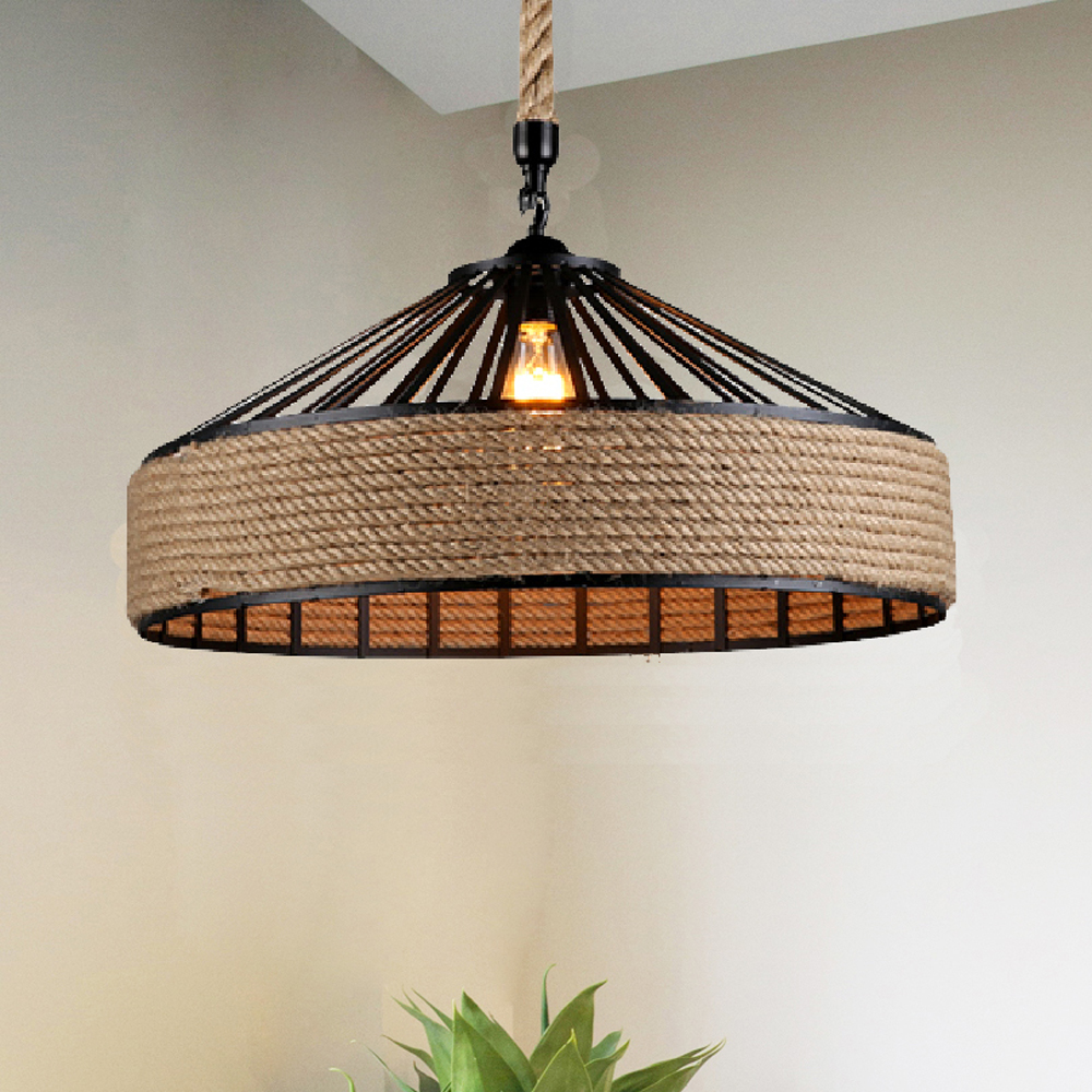 Industrial Style Country Hemp Rope Chandelier Cafe Restaurant Creative Decor