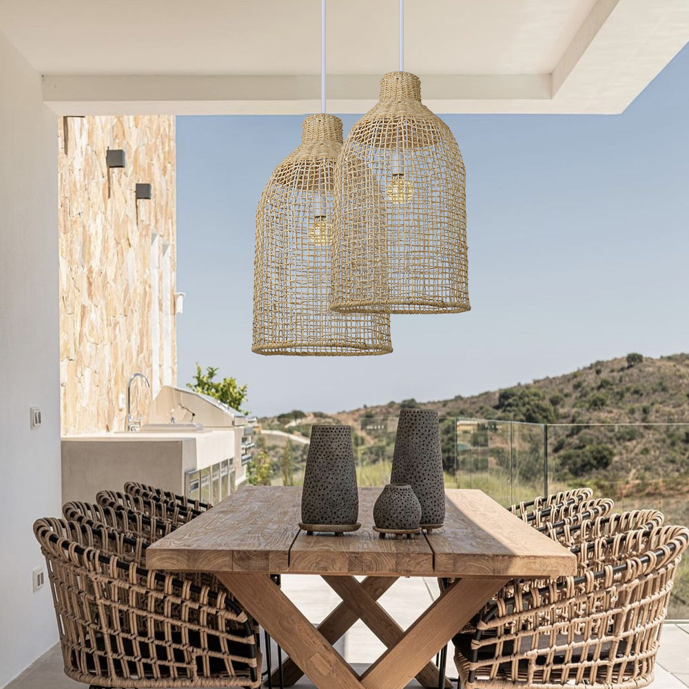 Hand Woven Lighting Dining Room Rattan Pendant Lights