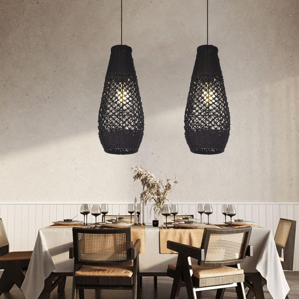 Classic Traditional Seagrass Pendant Light for Dining Room