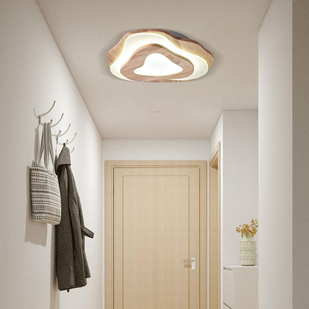50% OFF Clearance 40CM Dimmable Wooden Ceiling Light with Remote Control