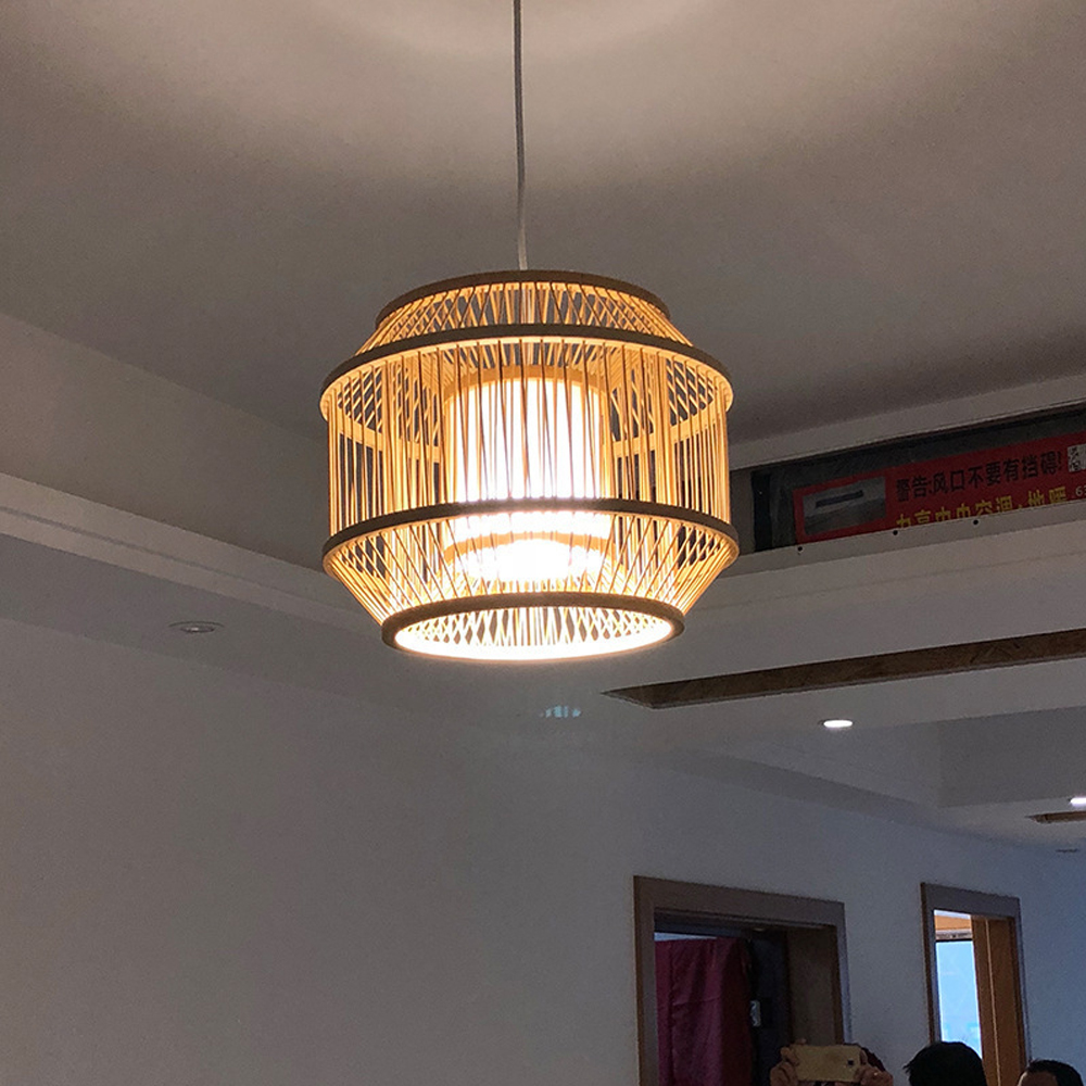 Japanese Restaurant Bamboo Chandelier Casual Tatami Pendant Lamp for Living Room