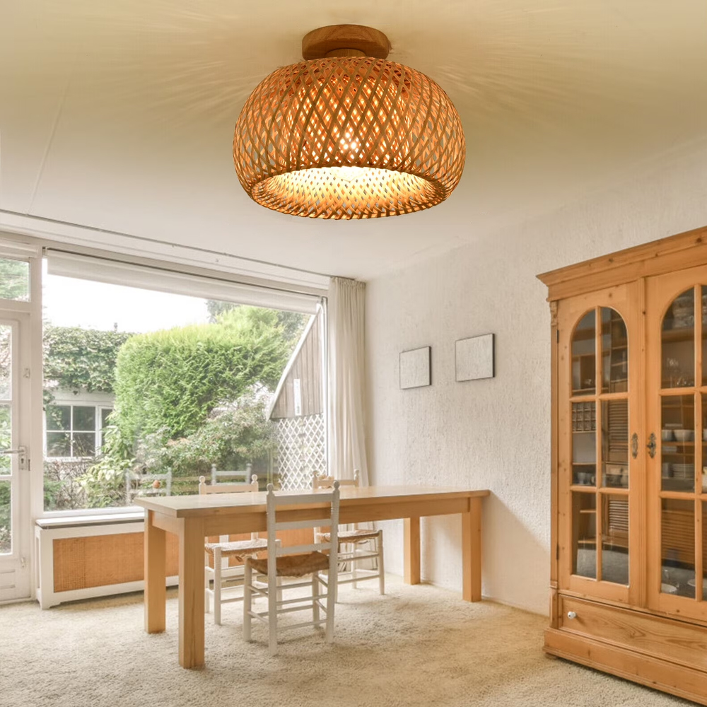 30cm Small Bamboo Ceiling Light for Entryway Balcony