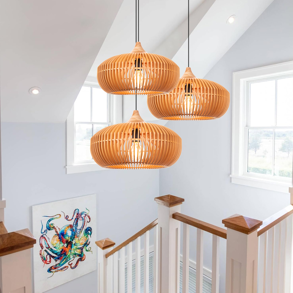 Restaurant Decor Wooden Pendant Lights