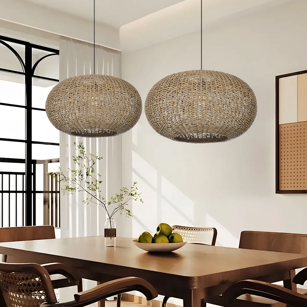 Creative Seagrass Pendant Light Handmade Art Chandelier Living Room Dining Room