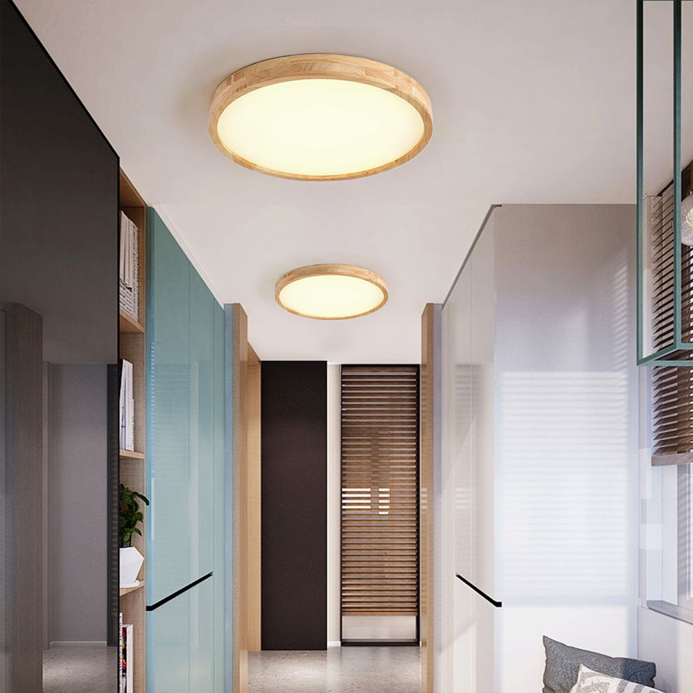 Entryway Ceiling Light Modern Style Wooden Lamp