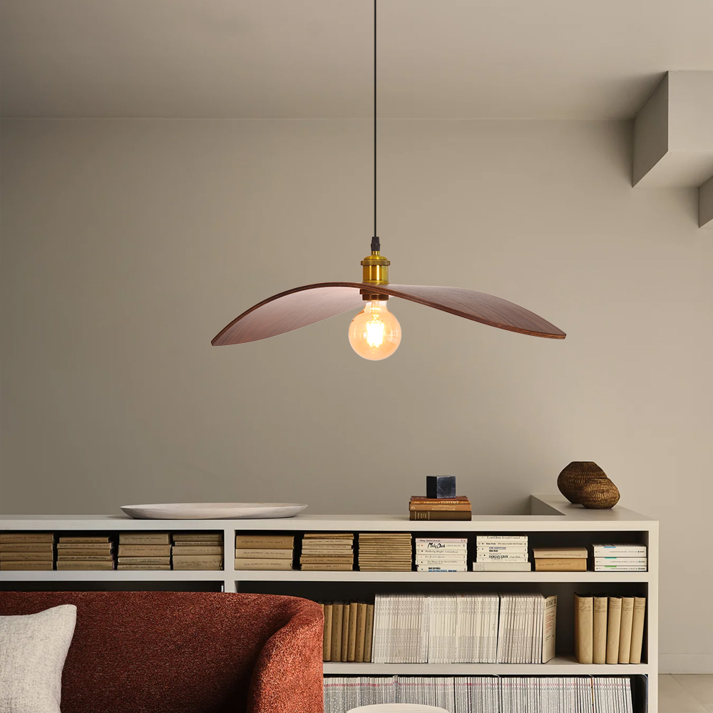 Nordic Style Walnut Wood Chandelier for DIning Room Living Room