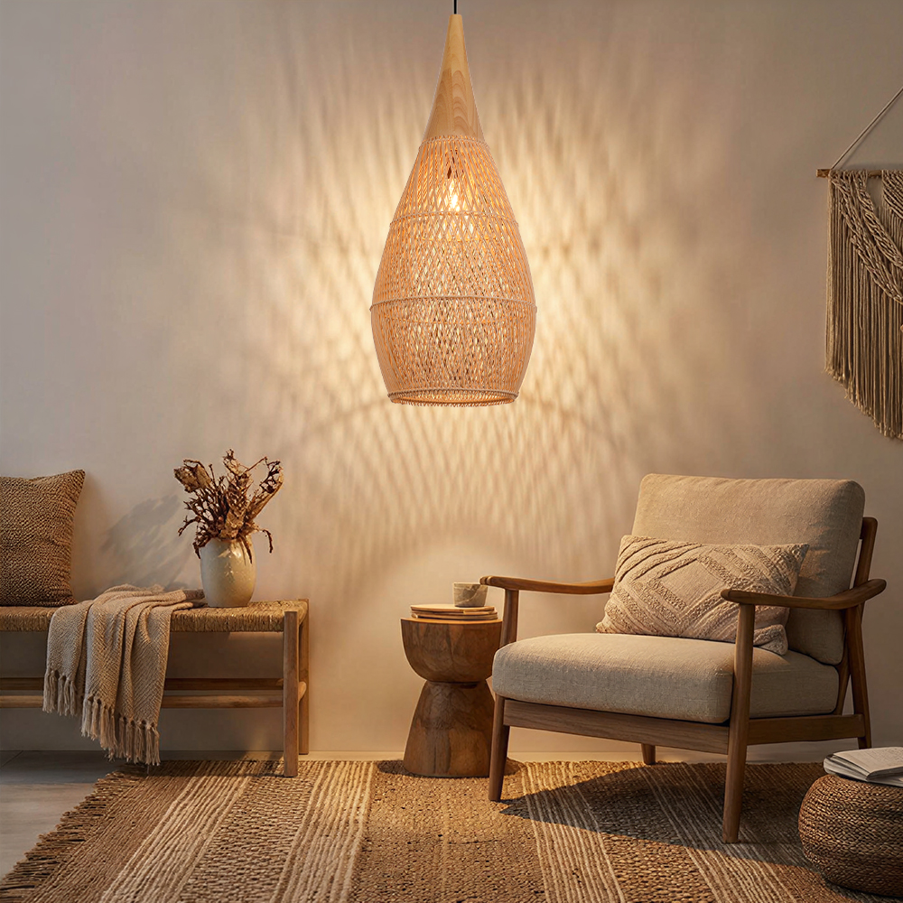 Beautiful Rattan Pendant Light Kitchen Restaurant Hanging Lights