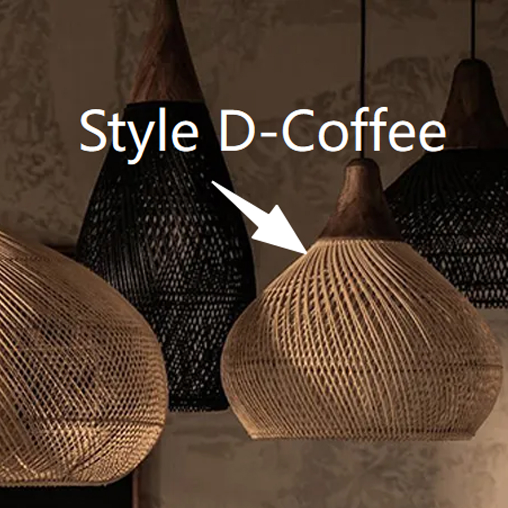 Rattan Pendant Light Wabi Sabi Style Retro Dining Room Chandelier