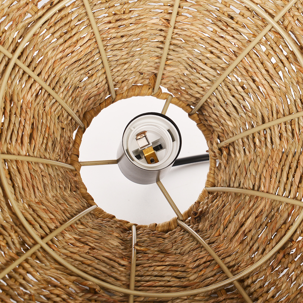 Coastal Kitchen Pendant Light Japanese Style Rattan Seagrass Hanging Chandelier