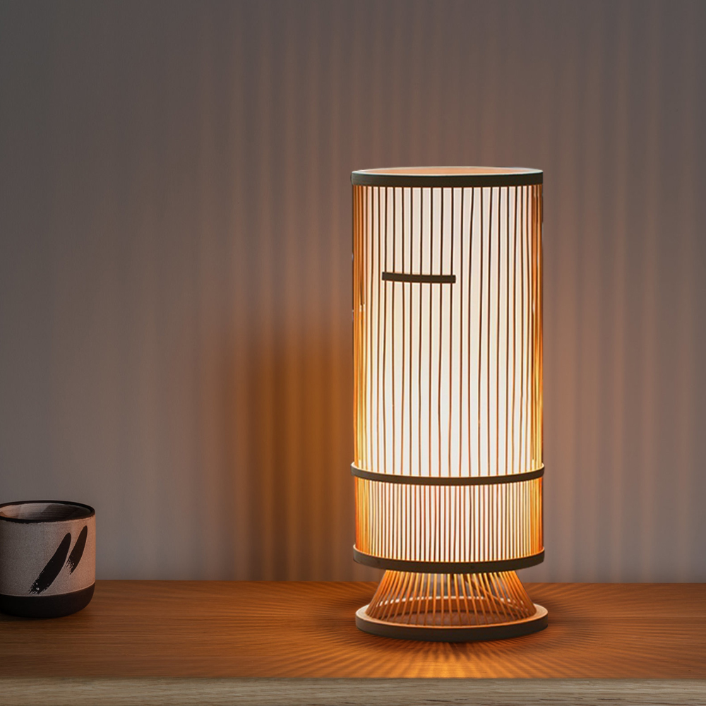 Bedroom Bedside Night Light Japanese Style Bamboo Table Lamp