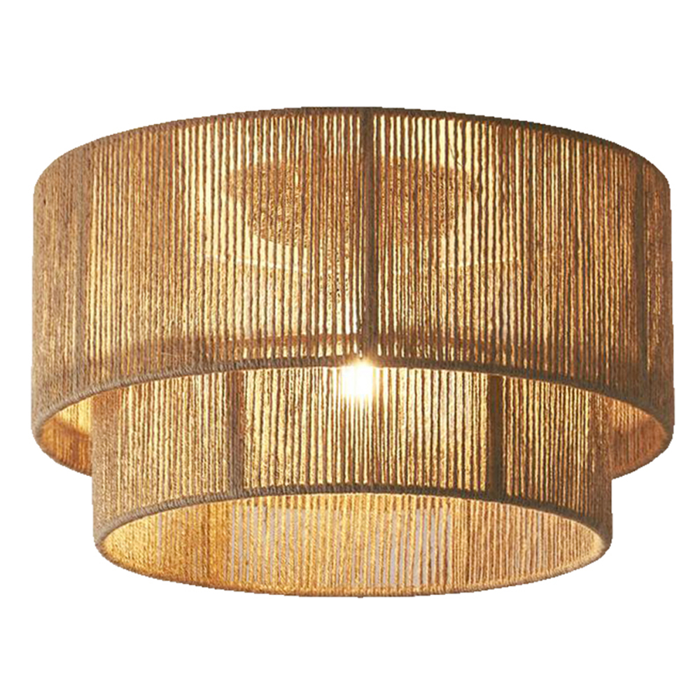 Wabi-sabi Style Vintage Hemp Rope Ceiling Light Bedroom Lamp