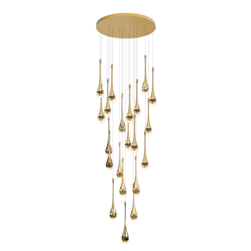 Modern Minimalist Staircase Chandelier Creative Soft Light Duplex Chandelier Restaurant Villa Spiral Stairwell Long Chandelier