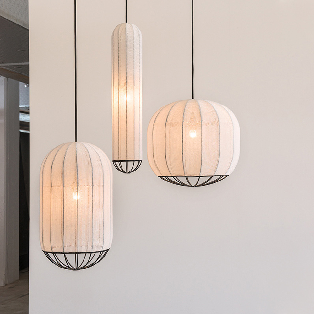 3 Lights Art Pendant Lamp Modern Minimalist Fabric Chandelier Creative Corridor Decoration