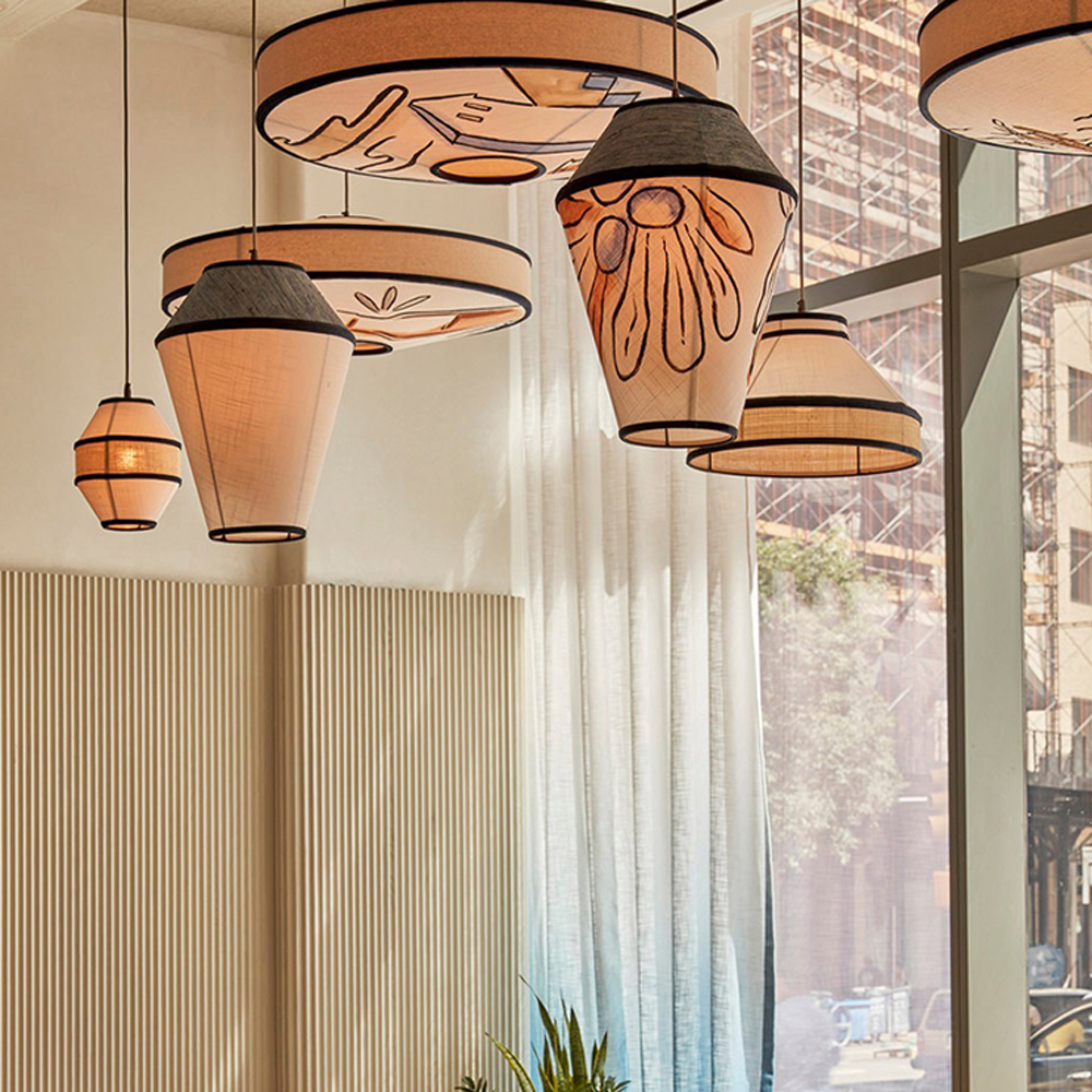 Japanese Restaurant Fabric Pendant Chandelier Designer New Chinese Style B&B Loft Living Room Wabi-sabi Lamp Fixture