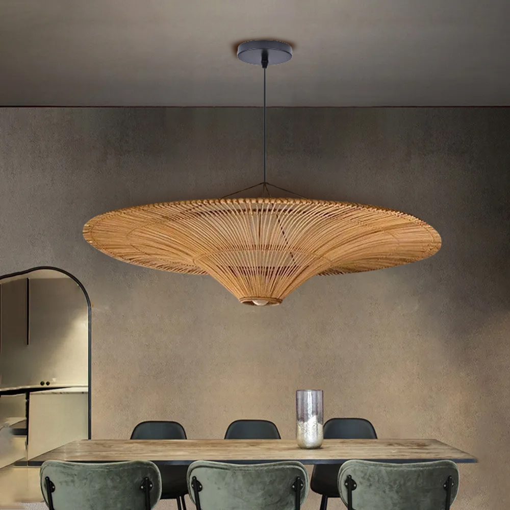 Large Modern Rattan Pendant Light Ceiling Lampshade 60CM