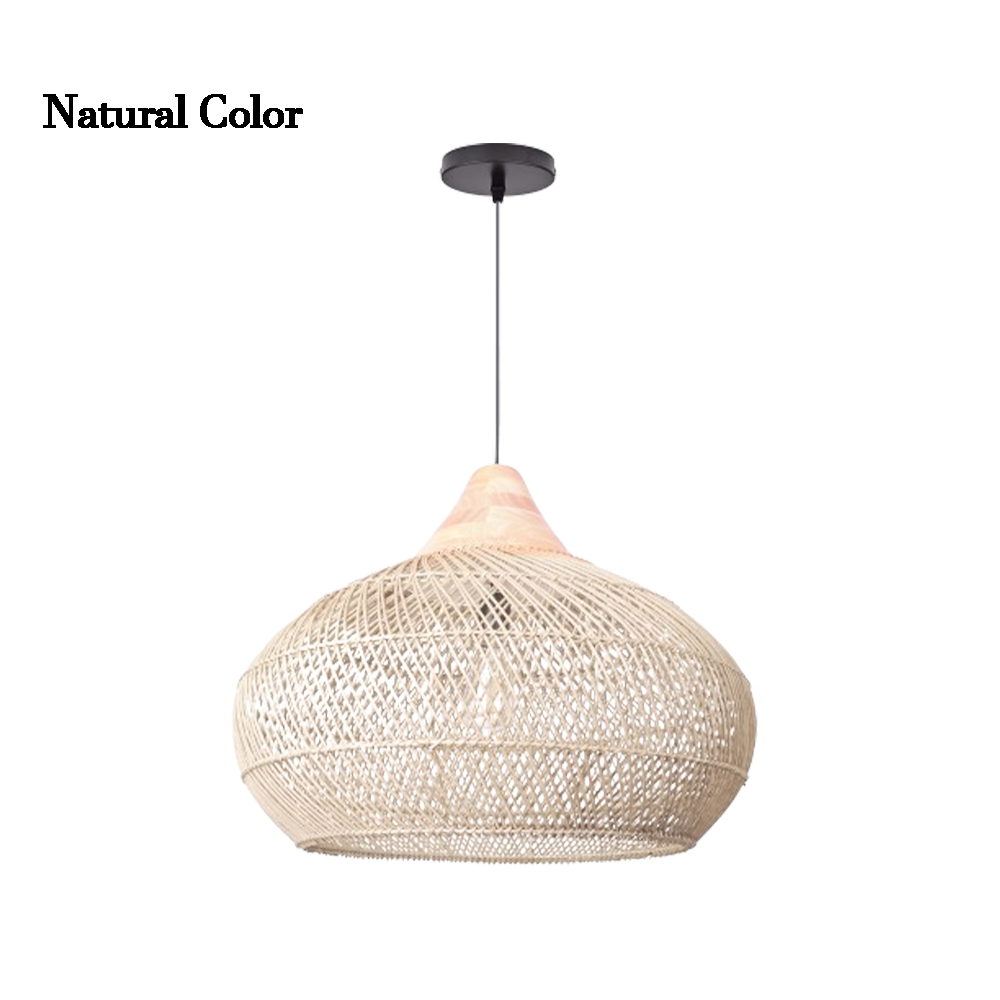 Designer Inspired Drum Rattan Pendant Lamp Shades Living Room Woven Ceiling Light