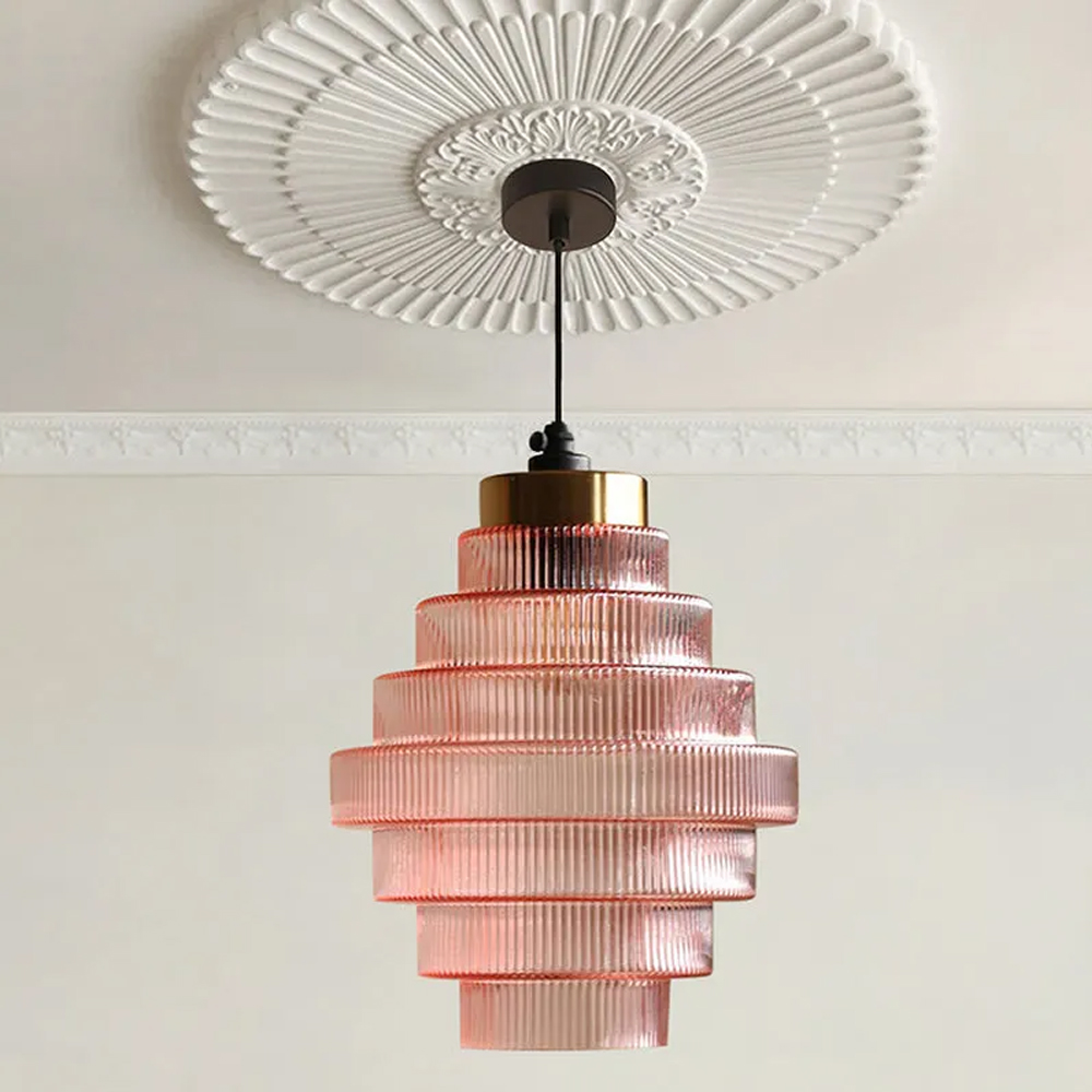 Medieval Antique Glass Pendant Light Entrance Corridor Decorative Lamp
