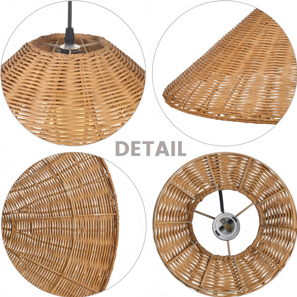 Homestay Southeast Asian Rattan Chandelier Restaurant Straw Hat Lampshade