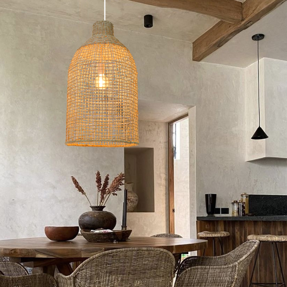 Hand Woven Lighting Dining Room Rattan Pendant Lights