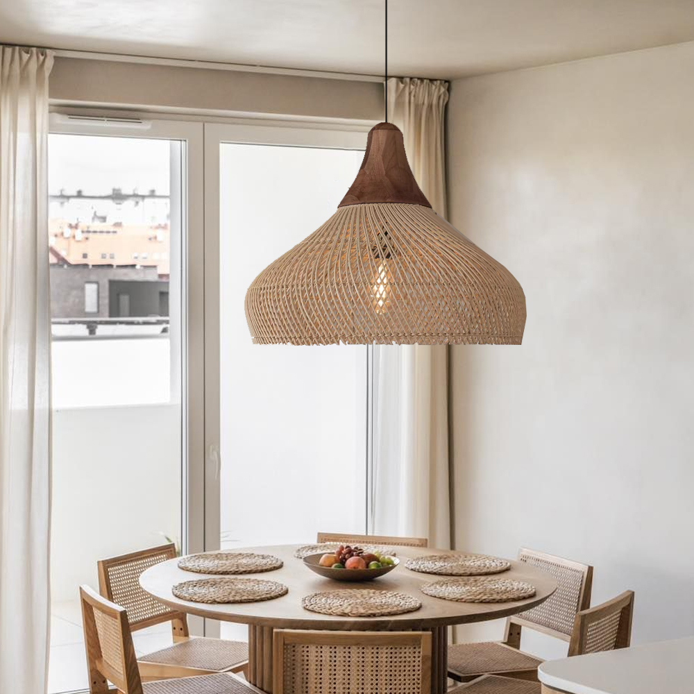 50% OFF Clearance Rattan Pendant Light Wabi Sabi Style Retro Dining Room Chandelier