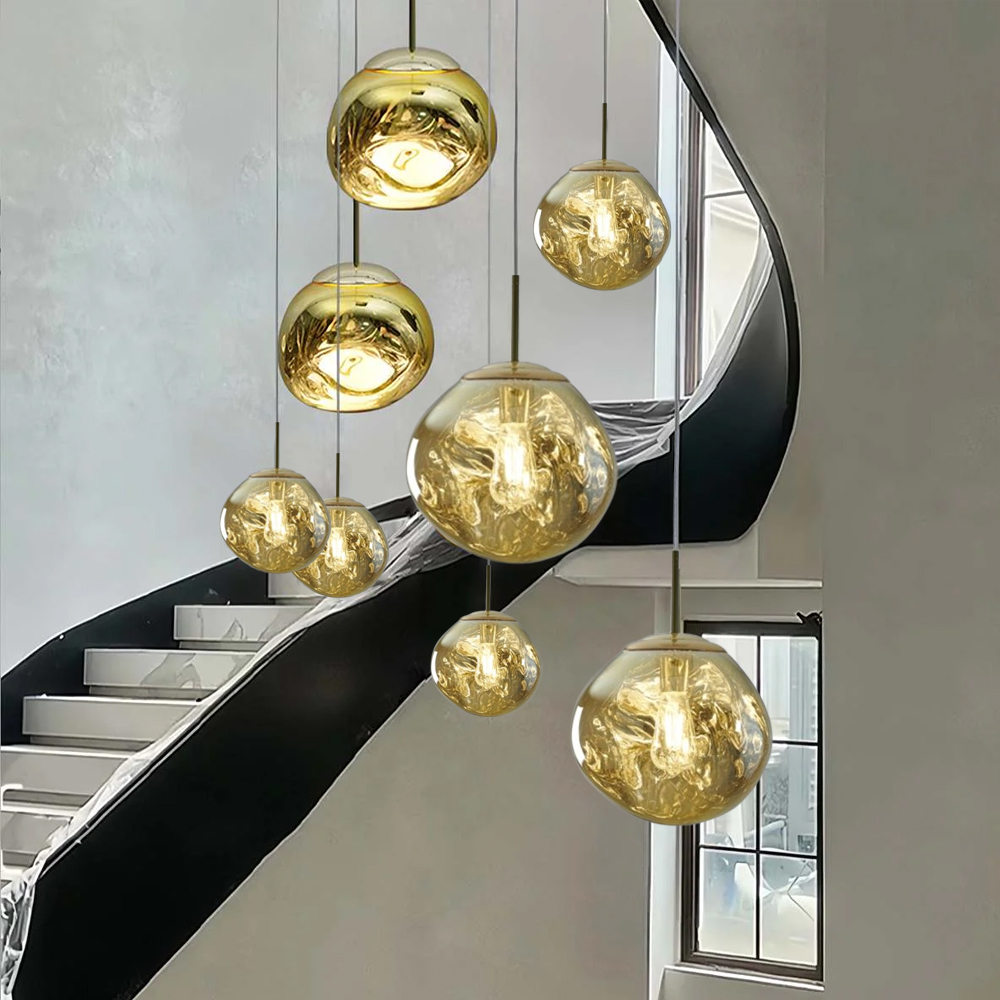 50% OFF Clearance Gold Lava Stairwell Pendant Lights Dining Room Decor Lamps