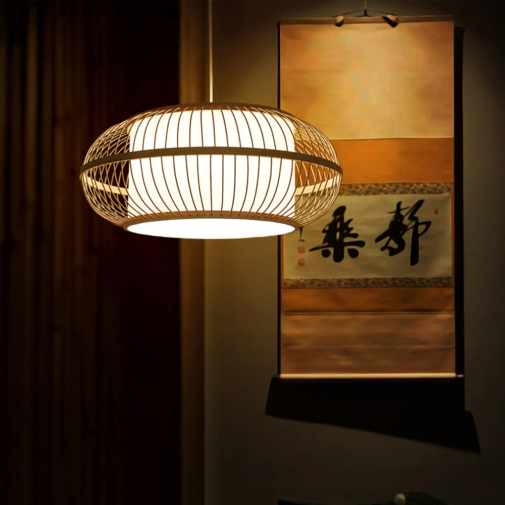 Artistic Bamboo Hanging Lamp Creative New Chinese Zen Restaurant Chandelier