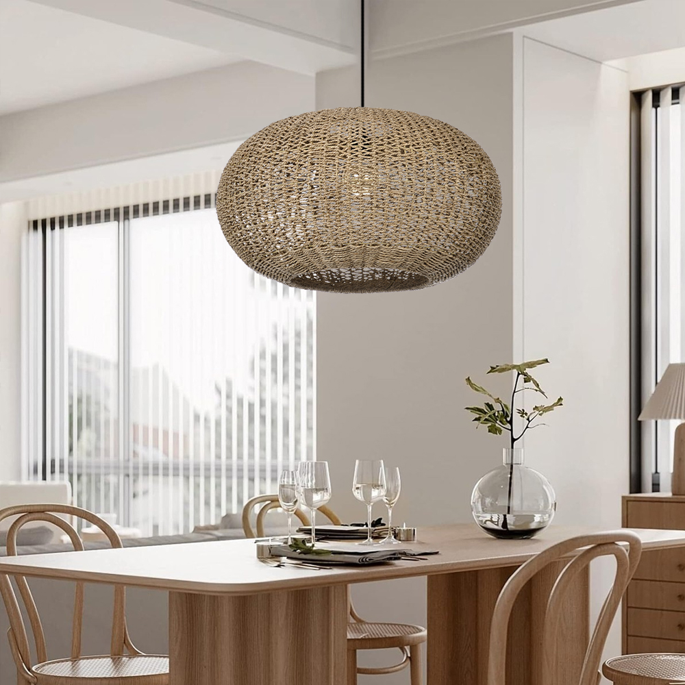 Creative Seagrass Pendant Light Handmade Art Chandelier Living Room Dining Room