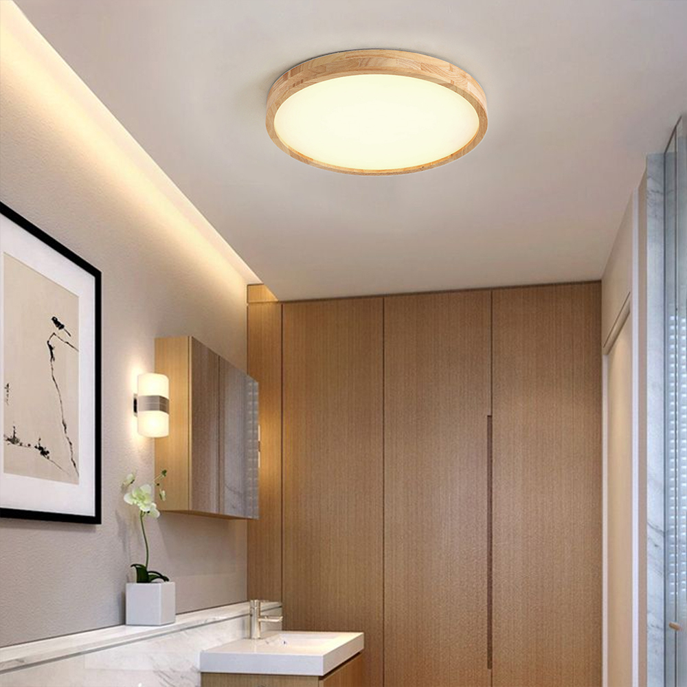 Entryway Ceiling Light Modern Style Wooden Lamp
