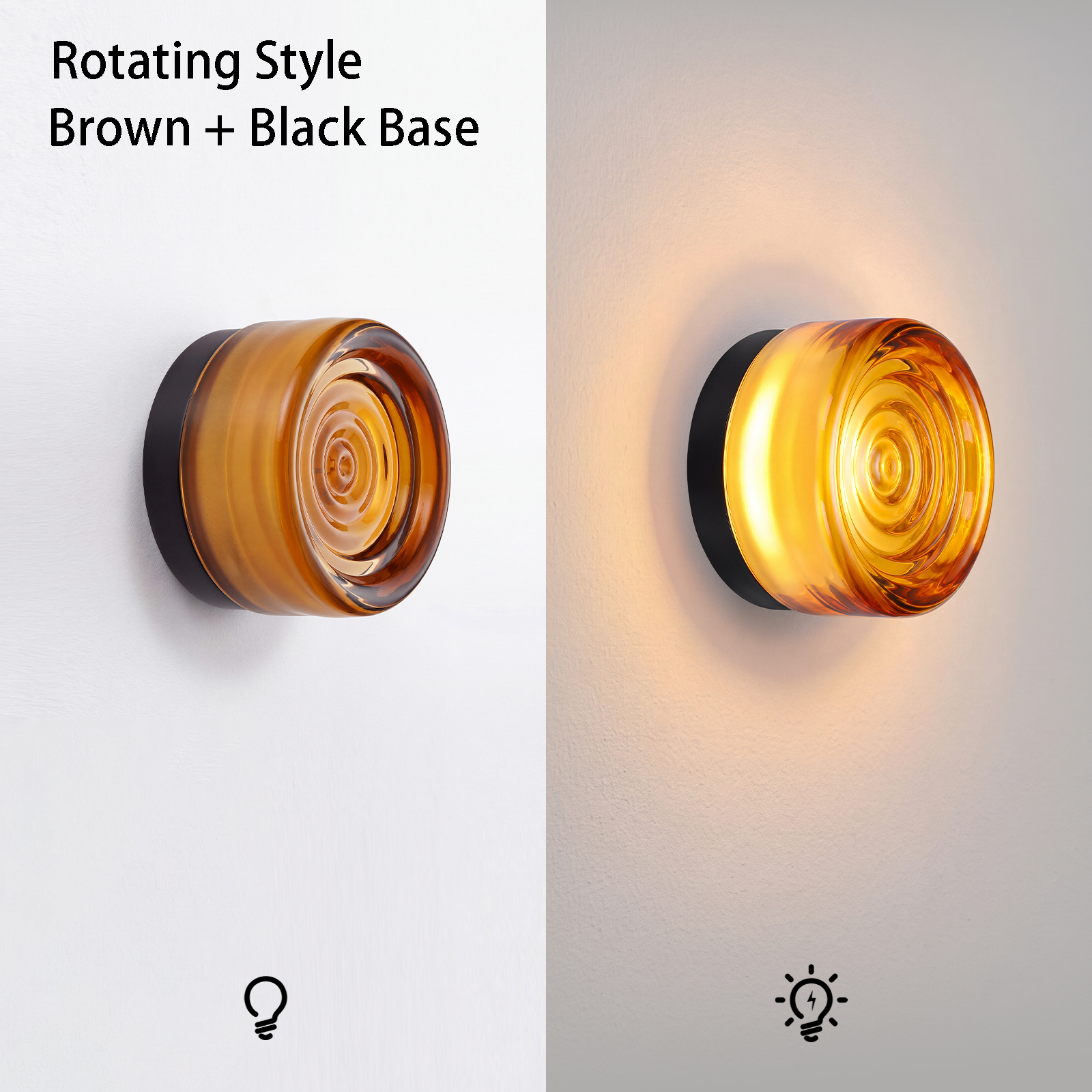 Round Glass Wall Lamp French-style Hallway Ceiling Light