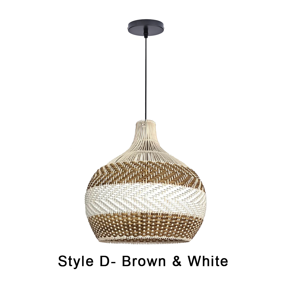 Simply White Rattan Pendant Light