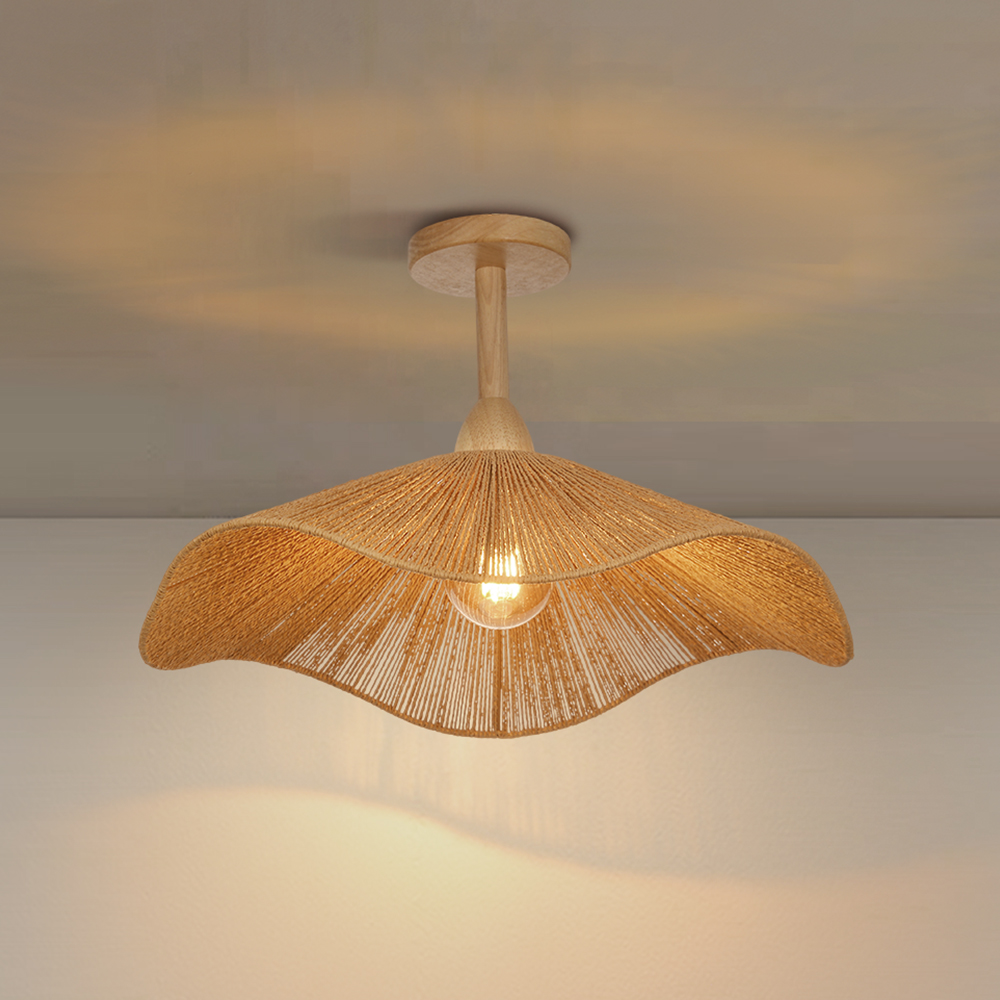 Decorative Flush Mount Rope Ceiling Light for Entryway Hallway
