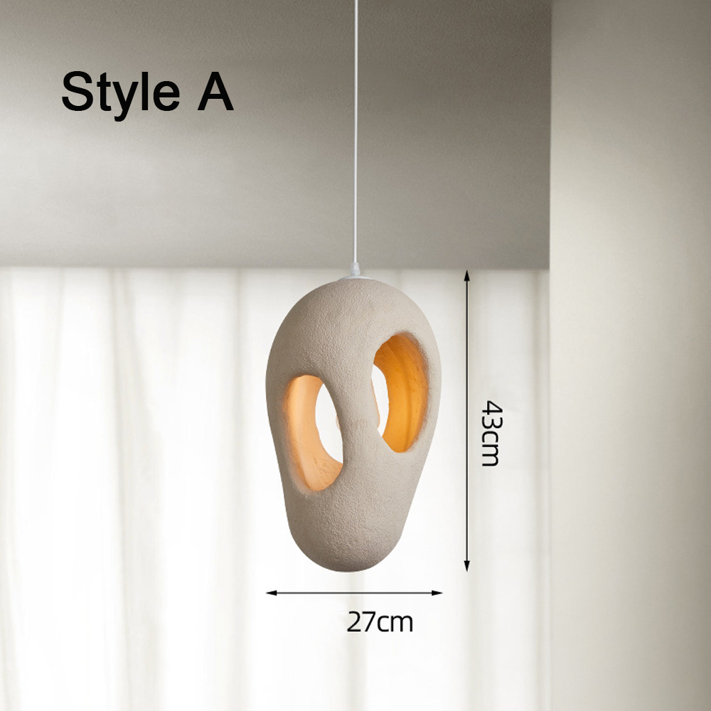 Japanese Retro Handmade Hanging Lamp High Density Polystyrene Wabi Sabi Pendant Light