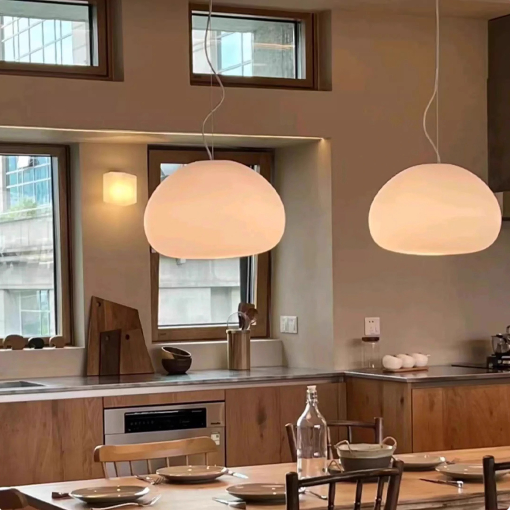 Nordic Fluid Glass Pendant Light Medieval Dining Room Chandelier