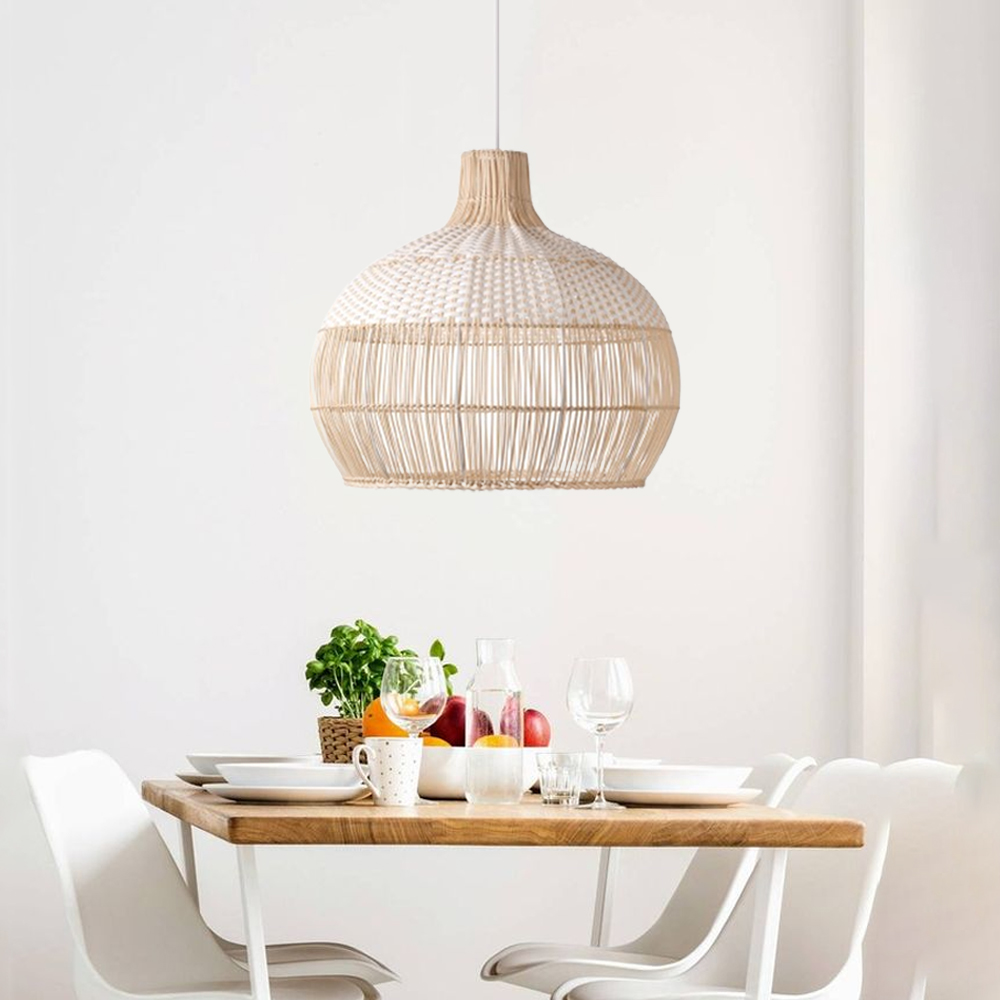 Handwoven Rattan Kitchen Island Pendant Lighting