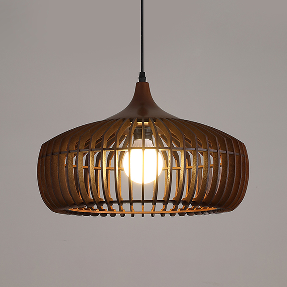 Japanese Retro Bar Table Wooden Pendant Lights Restaurant Lamp Medieval Lamp Fixture