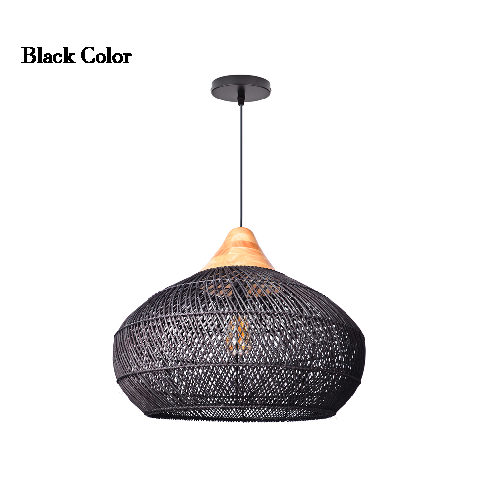 Designer Inspired Drum Rattan Pendant Lamp Shades Living Room Woven Ceiling Light