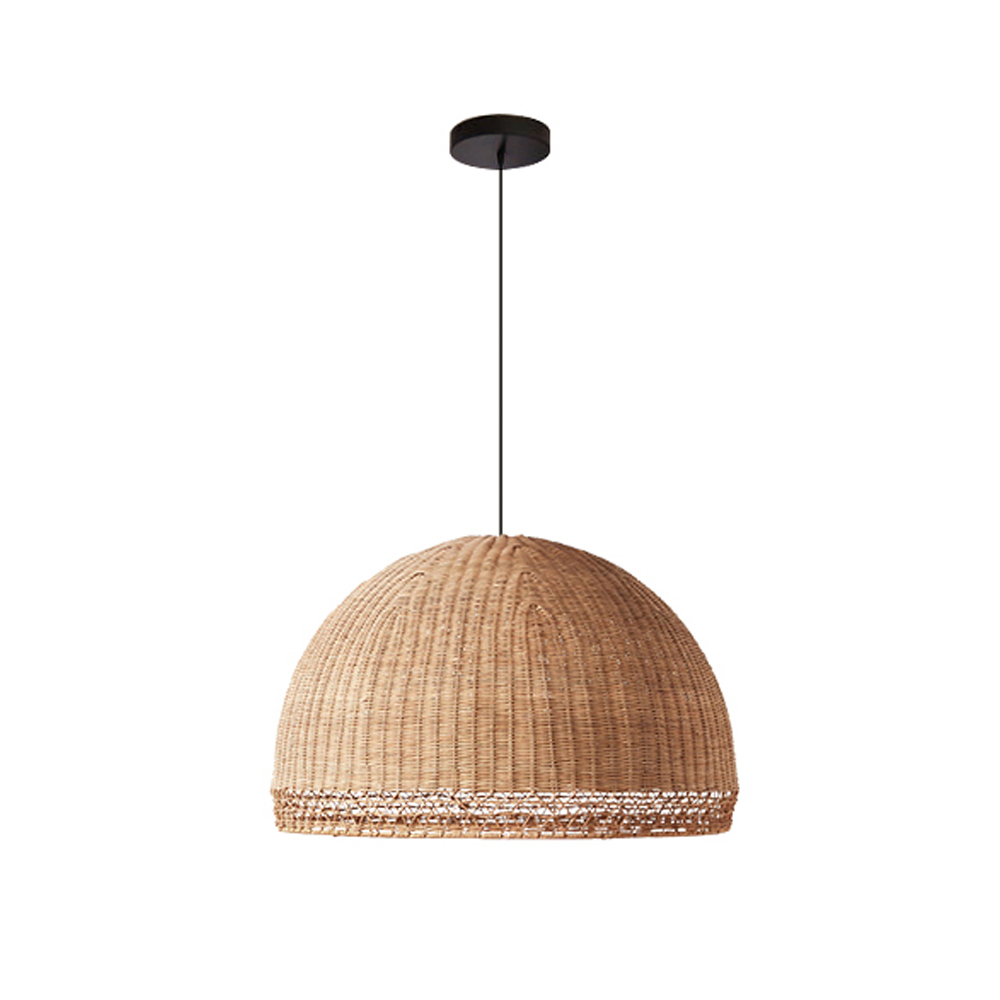 Resort Decor Handwoven Rattan Pendant Light Retro Restaurant Chandelier