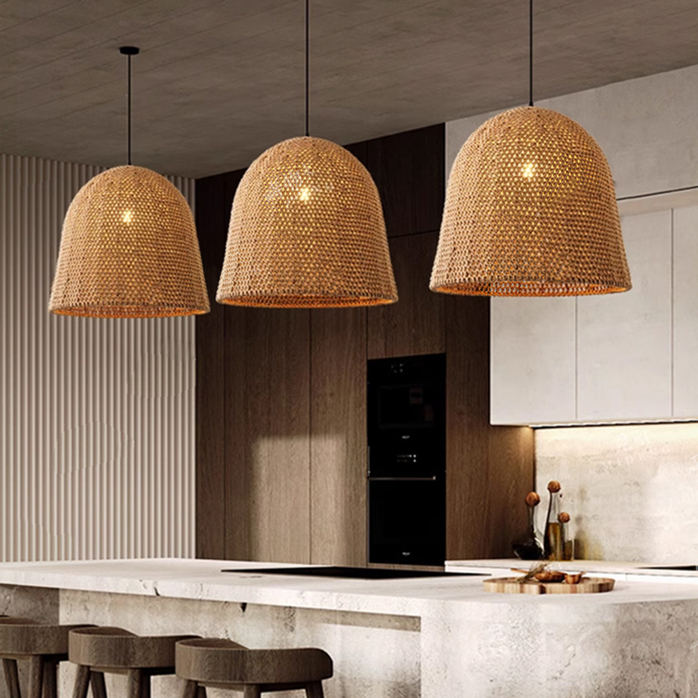 Wabi Sabi Retro Handwoven Pendant Light Homestay Restaurant Hemp Rope Lamp