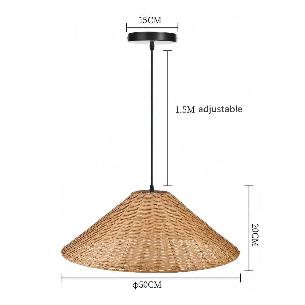 Homestay Southeast Asian Rattan Chandelier Restaurant Straw Hat Lampshade