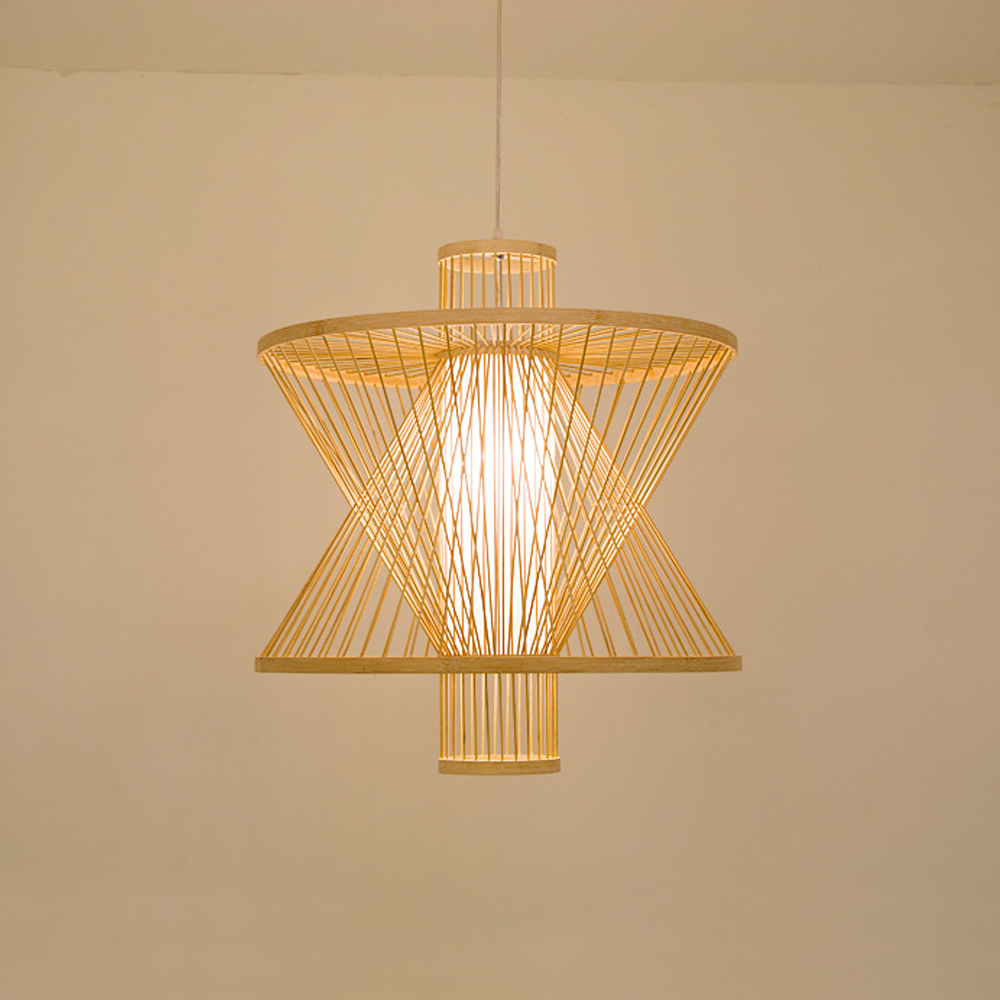 Southeast Asia Restaurant Bamboo Pendant Light Japandi Living Room Decor Lamp Shade