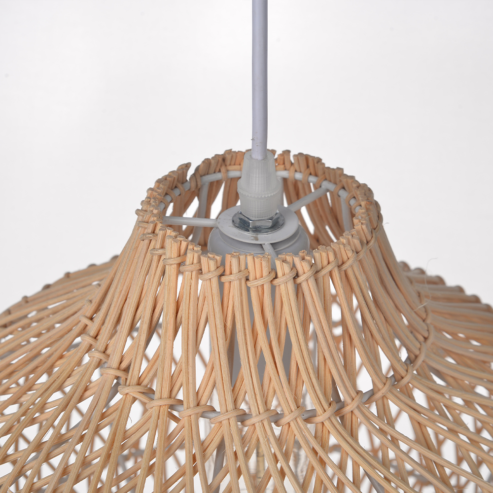 Minimalist Kitchen Counter Rattan Pendant Light Living Room Decor Lampshade