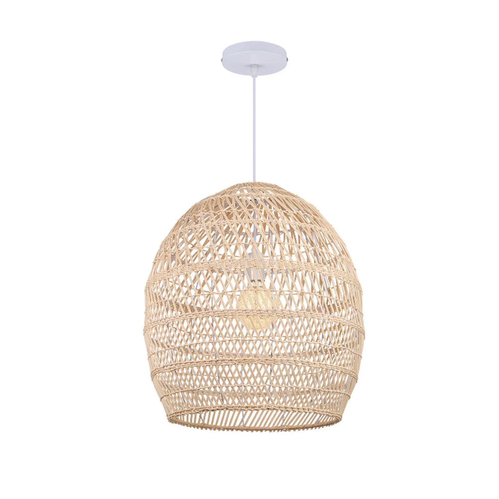 Boho Woven Rattan Chandelier Nordic Dining Room Basket Lamp Shade